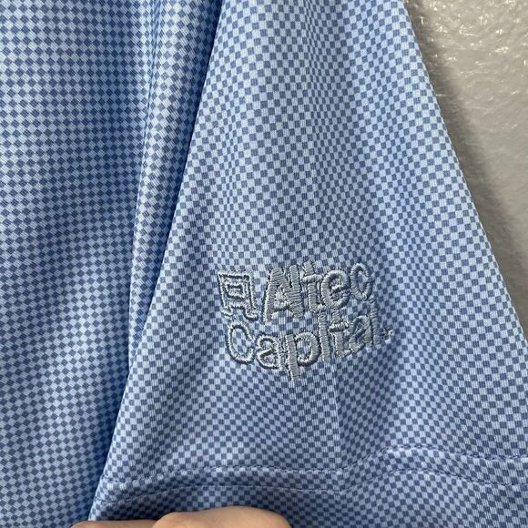 Peter Millar Summer Comfort‎ Polo Shirt Mens Extra Large Blue Square Golf Logo - Picture 5 of 12